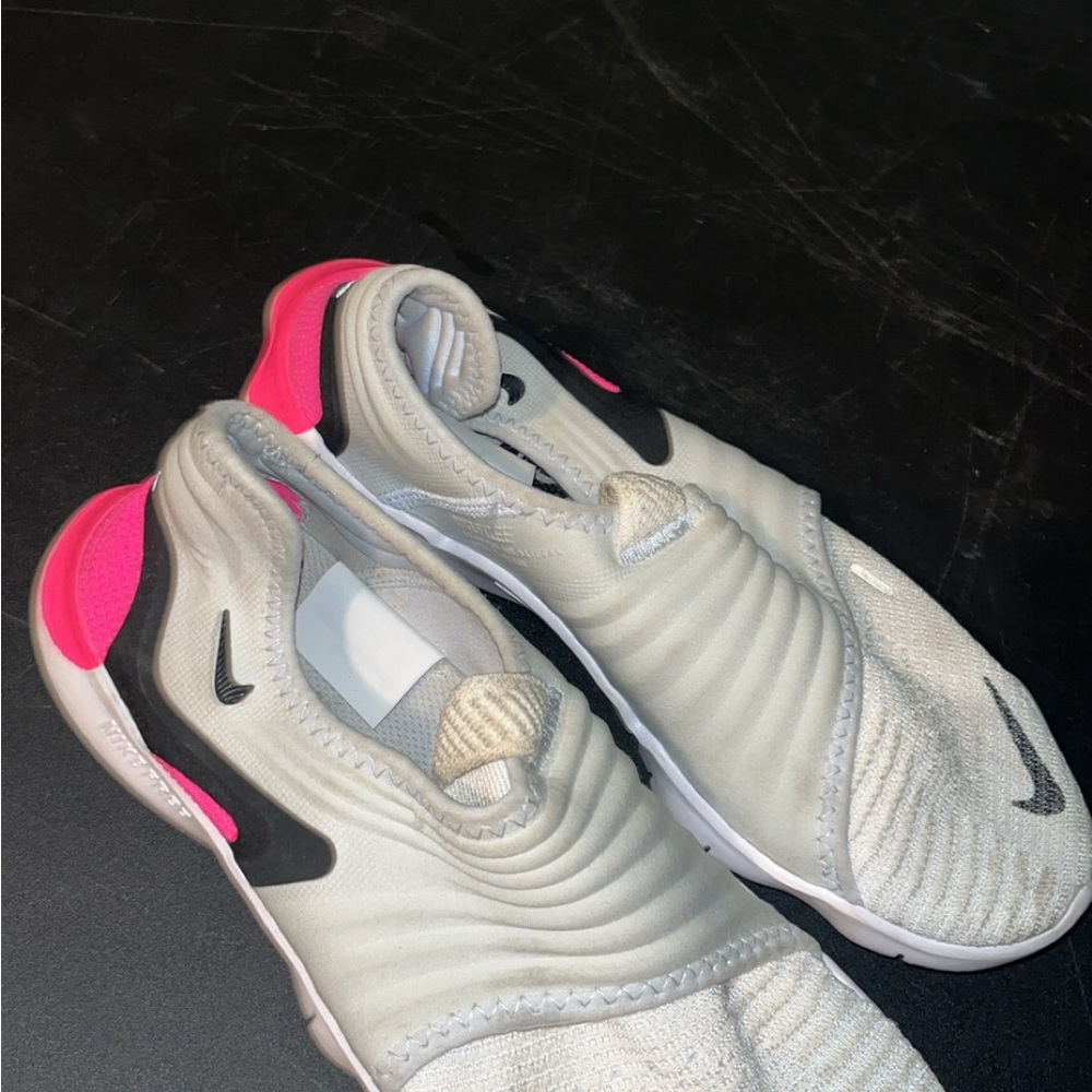 Nike Gray and Pink Slip-On Sneakers